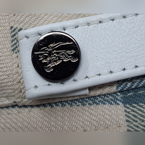 Burberry Women's Bucket Hat Nova Check Blue Cream England Vintage Y2K Medium - Picture 7 of 15